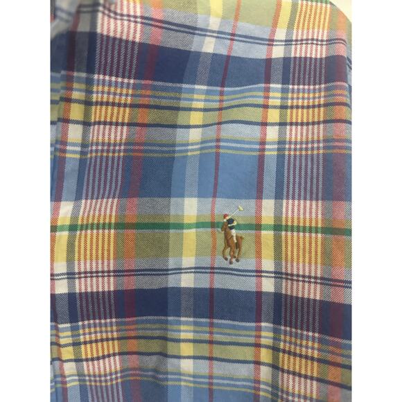 Ralph Lauren Polo Pastel Blue, Yellow Plaid Casual Button Down Sz: XL - Picture 3 of 4